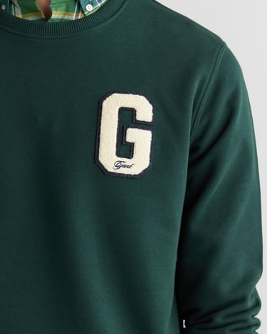  GANT Erkek Yeşil Regular Fit Bisiklet Yaka Logolu Sweatshirt