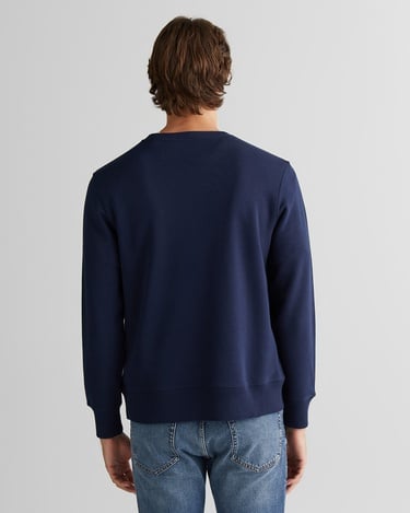  GANT Erkek Lacivert Regular Fit Bisiklet Yaka Logolu Sweatshirt