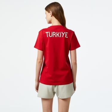 adidas Team Türkiye Kadın Kırmızı Günlük T-Shirt