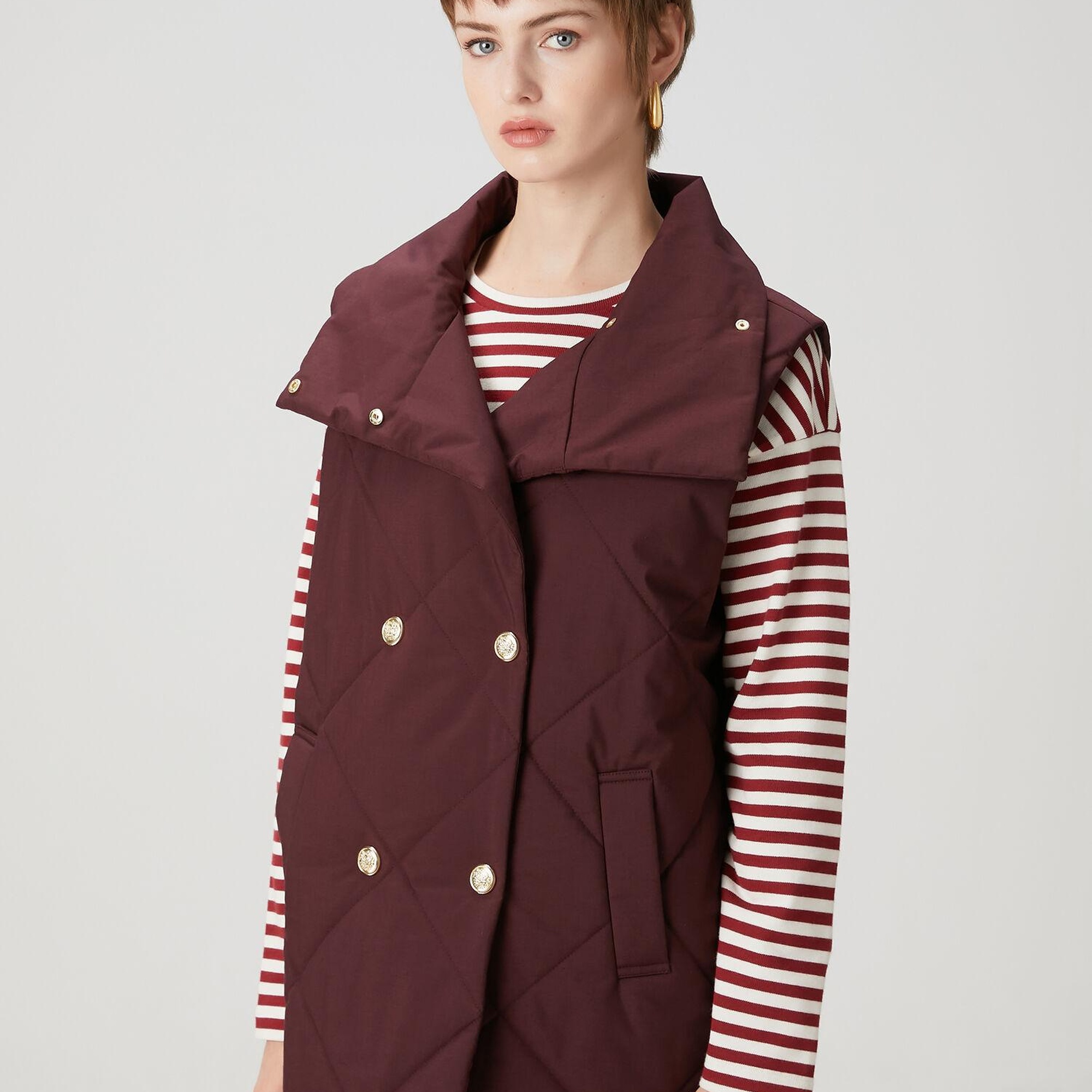 Beymen Club Kadın Mürdüm Kapitoneli Kruvaze Yelek