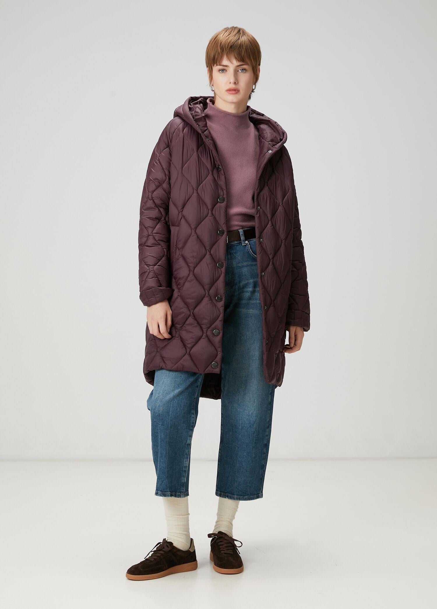  Beymen Club Kadın Mürdüm Kapüşonlu Kaban