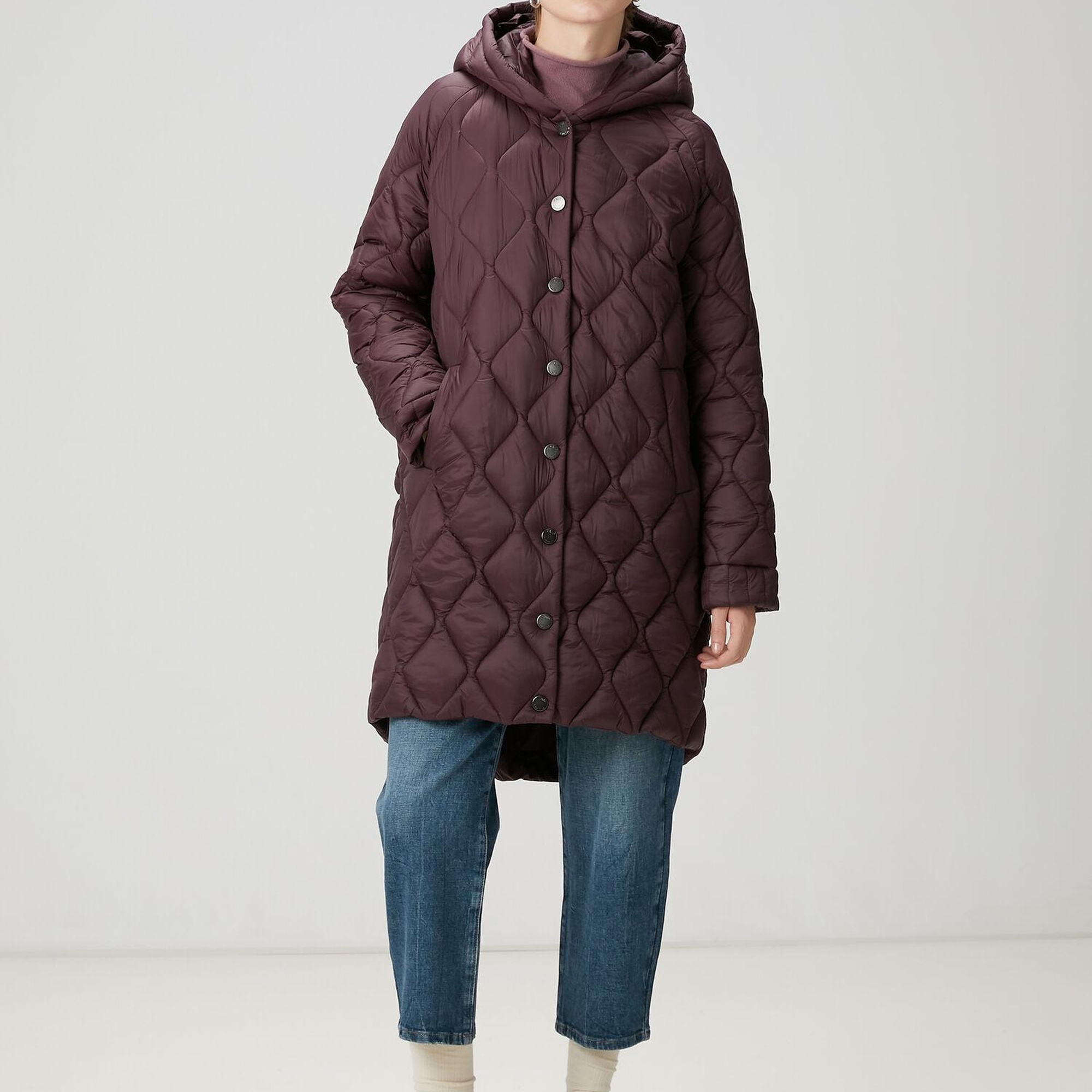 Beymen Club Kadın Mürdüm Kapüşonlu Kaban