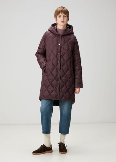  Beymen Club Kadın Mürdüm Kapüşonlu Kaban