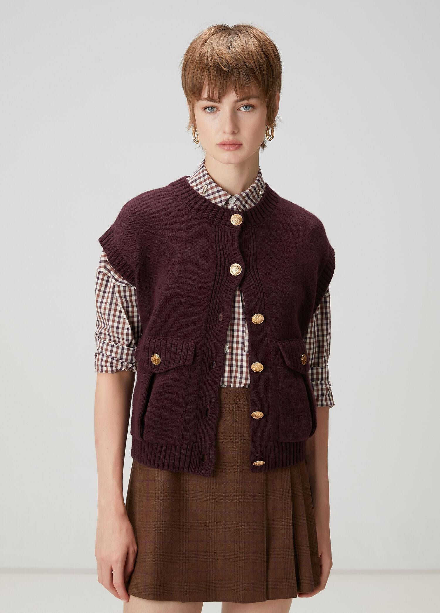  Beymen Club Kadın Mürdüm Triko Yelek