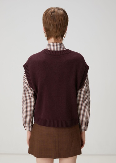  Beymen Club Kadın Mürdüm Triko Yelek