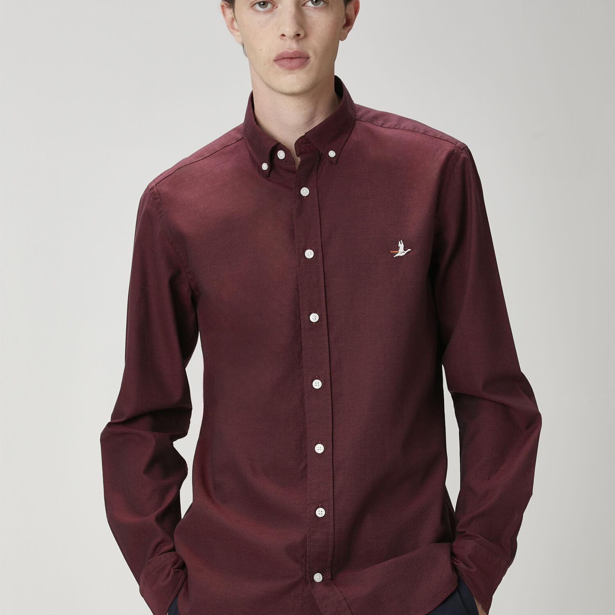 Beymen Club Erkek Slim Fit Mürdüm Oxford Gömlek