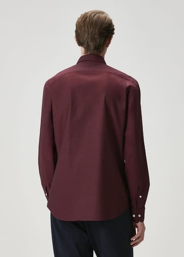  Beymen Club Erkek Slim Fit Mürdüm Oxford Gömlek