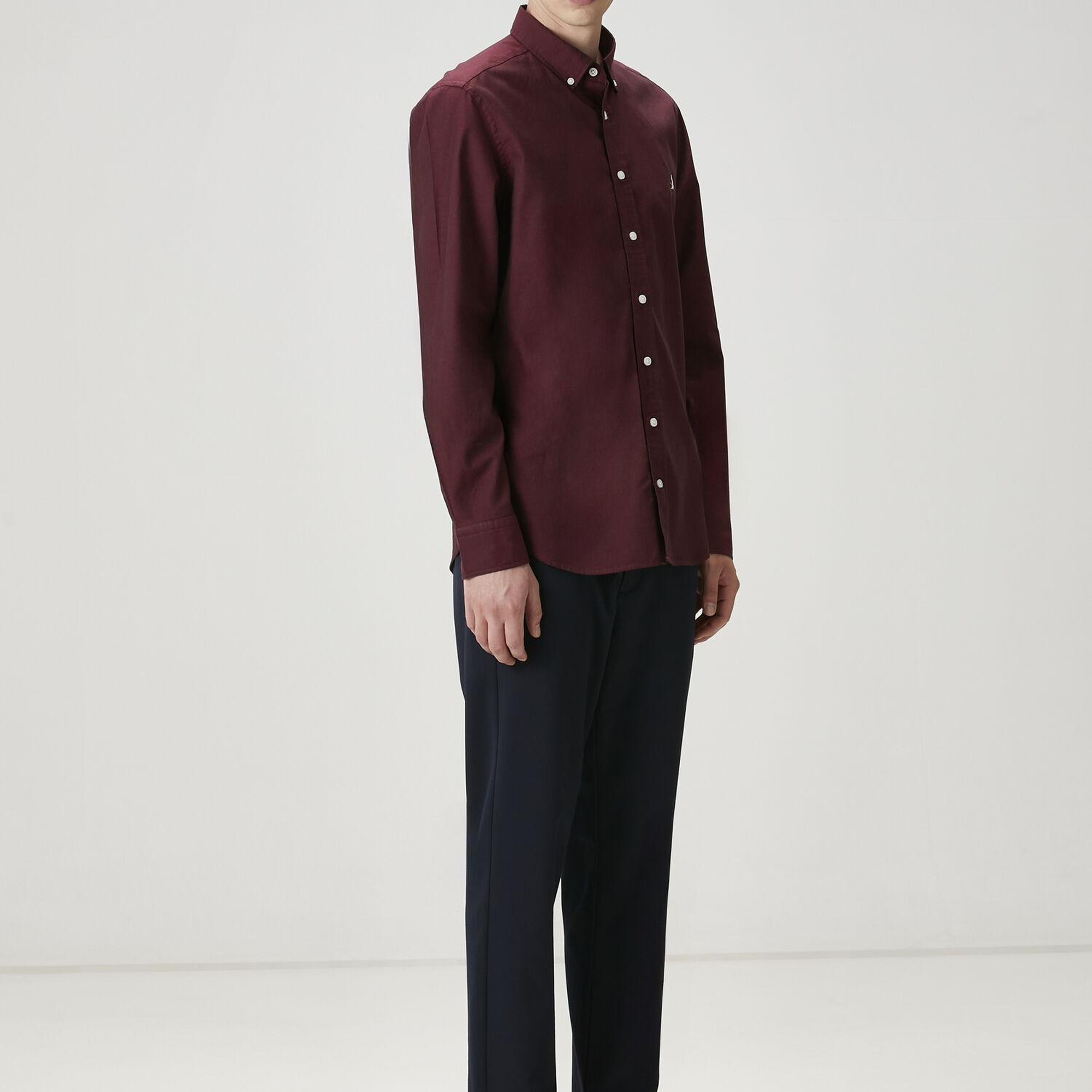 Beymen Club Erkek Slim Fit Mürdüm Oxford Gömlek