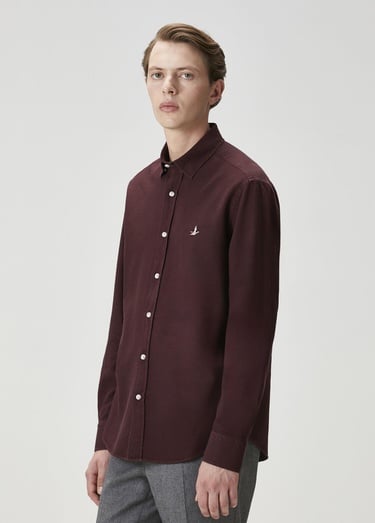  Beymen Club Erkek Comfort Fit Mürdüm Dokulu Gömlek