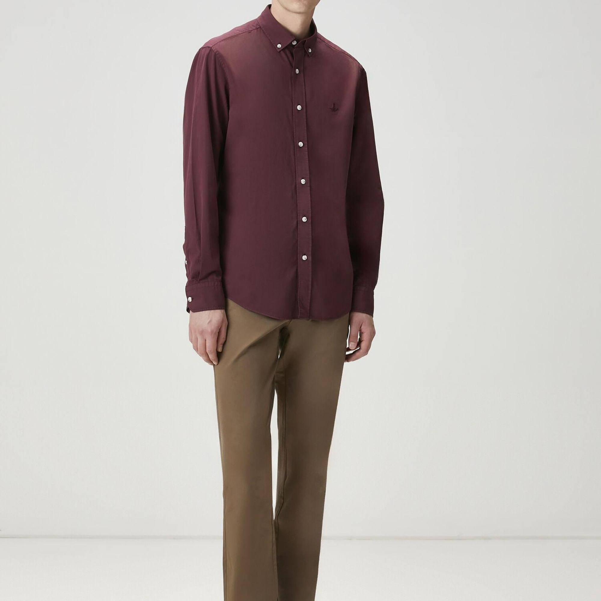 Beymen Club Erkek Comfort Fit Mürdüm Gabardin Doku Gömlek