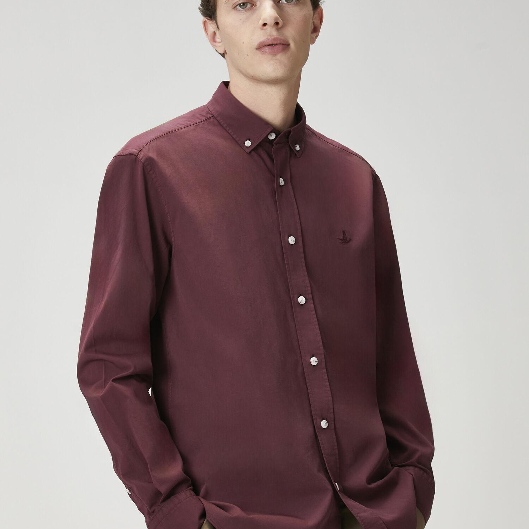 Beymen Club Erkek Comfort Fit Mürdüm Gabardin Doku Gömlek