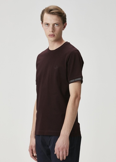  Beymen Club Erkek Mürdüm Logo Baskılı T-shirt