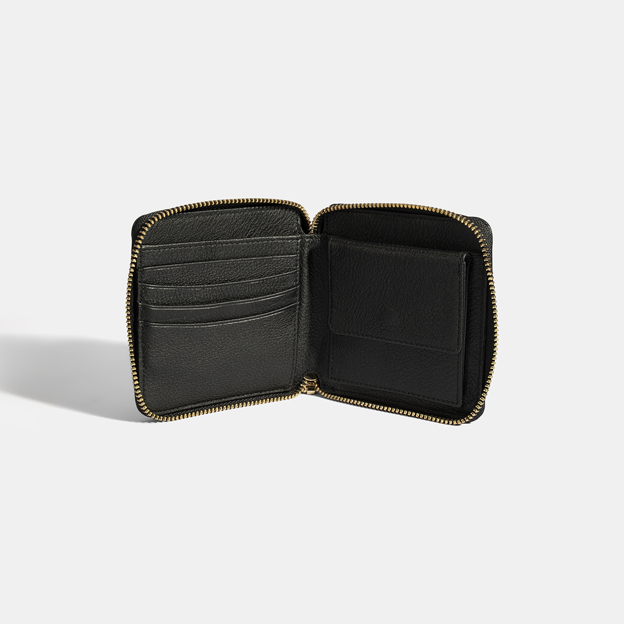 Kadın Siyah Fermuarlı Deri Cüzdan