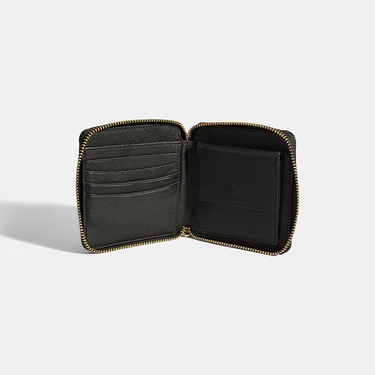  Kadın Siyah Fermuarlı Deri Cüzdan