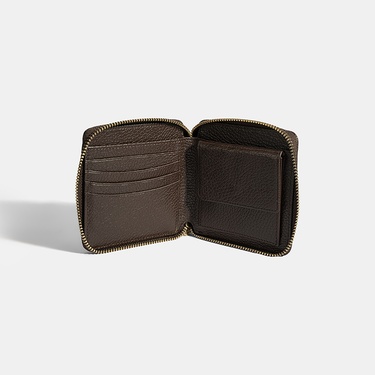  Kadın Acı Kahve Fermuarlı Deri Cüzdan