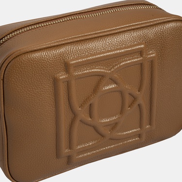  Kadın Taba Monogram Deri Postacı Çantası