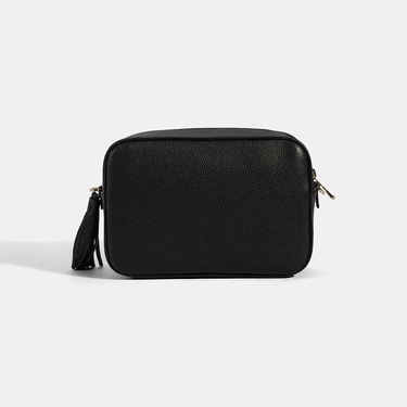  Kadın Siyah Monogram Deri Postacı Çantası