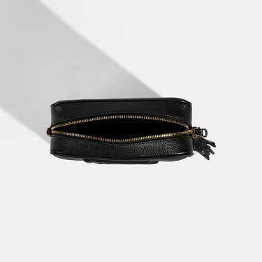  Kadın Siyah Monogram Deri Postacı Çantası