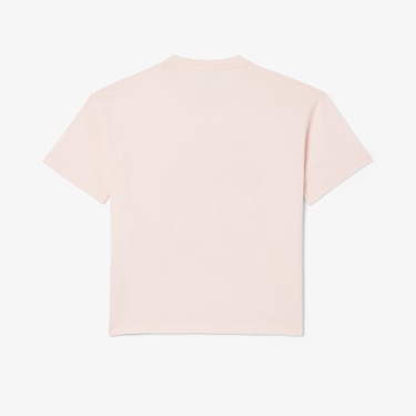  Lacoste Çocuk Bisiklet Yaka Baskılı Açık Pembe T-Shirt