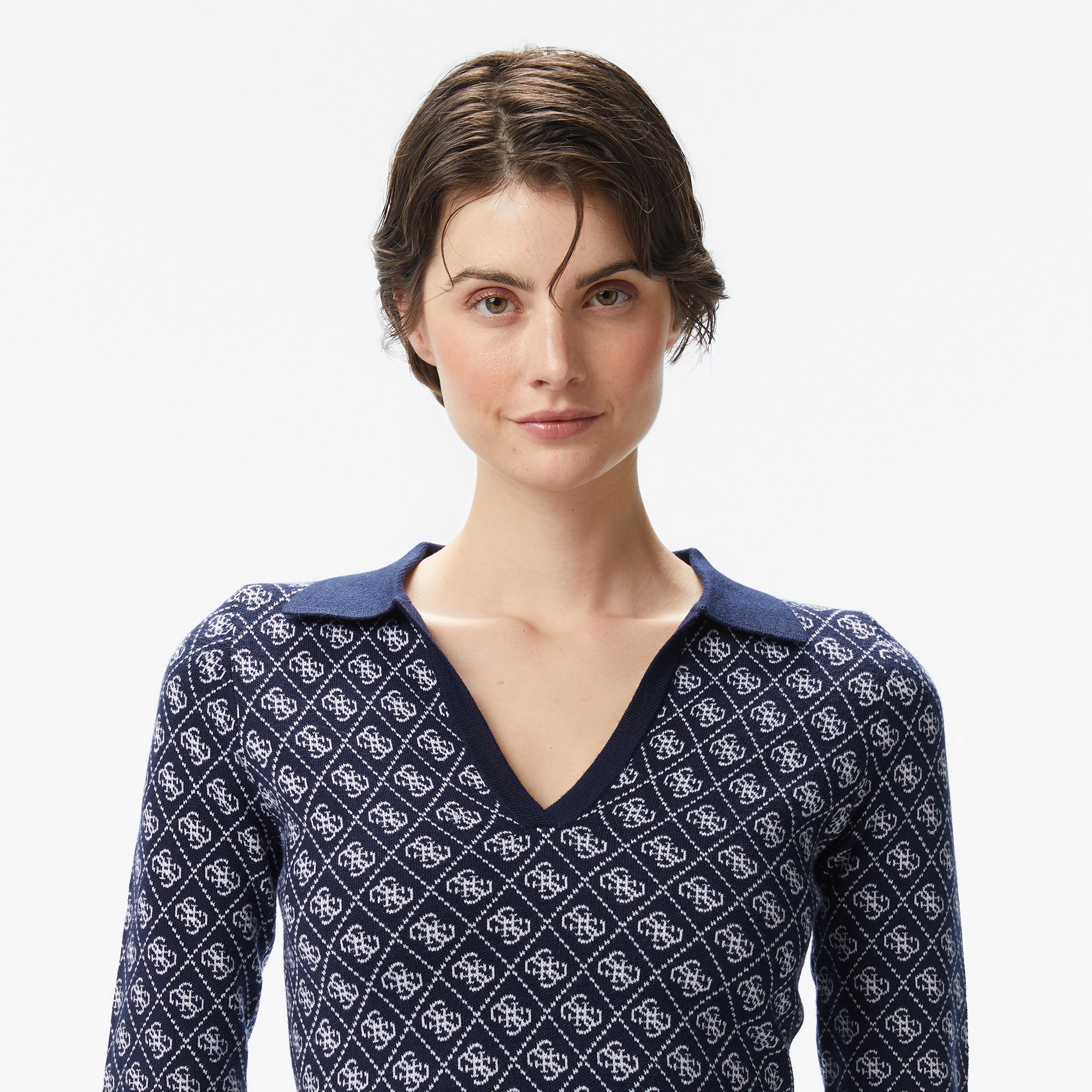 Guess Aubrey Yün Karışımlı Kadın Lacivert Elbise