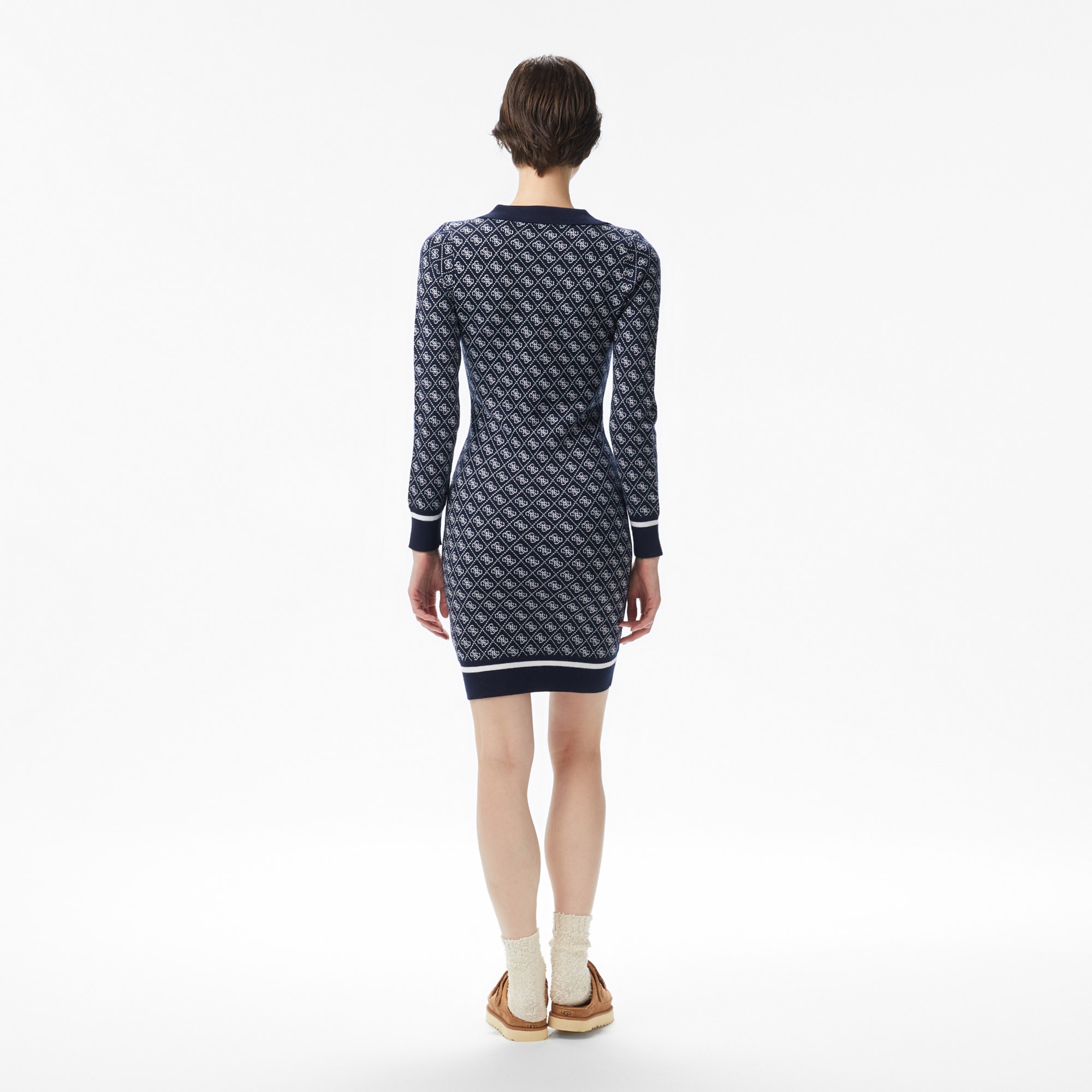 Guess Aubrey Yün Karışımlı Kadın Lacivert Elbise