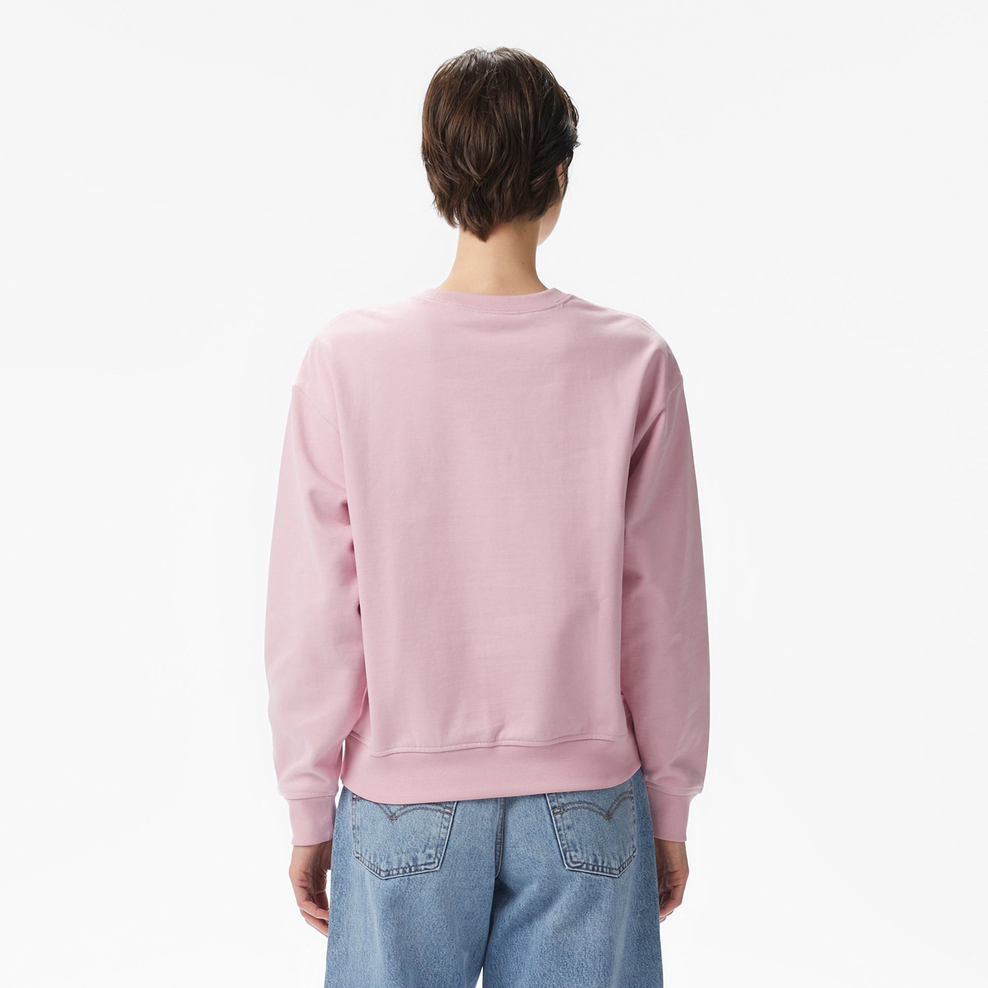Calvin Klein Monologo French Terry Kadın Pembe Sweatshirt
