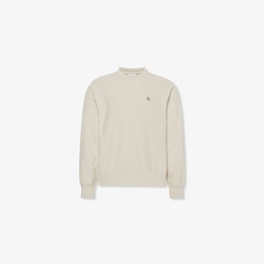  Calvin Klein Premium Terry Monogram Erkek Beyaz Sweatshirt