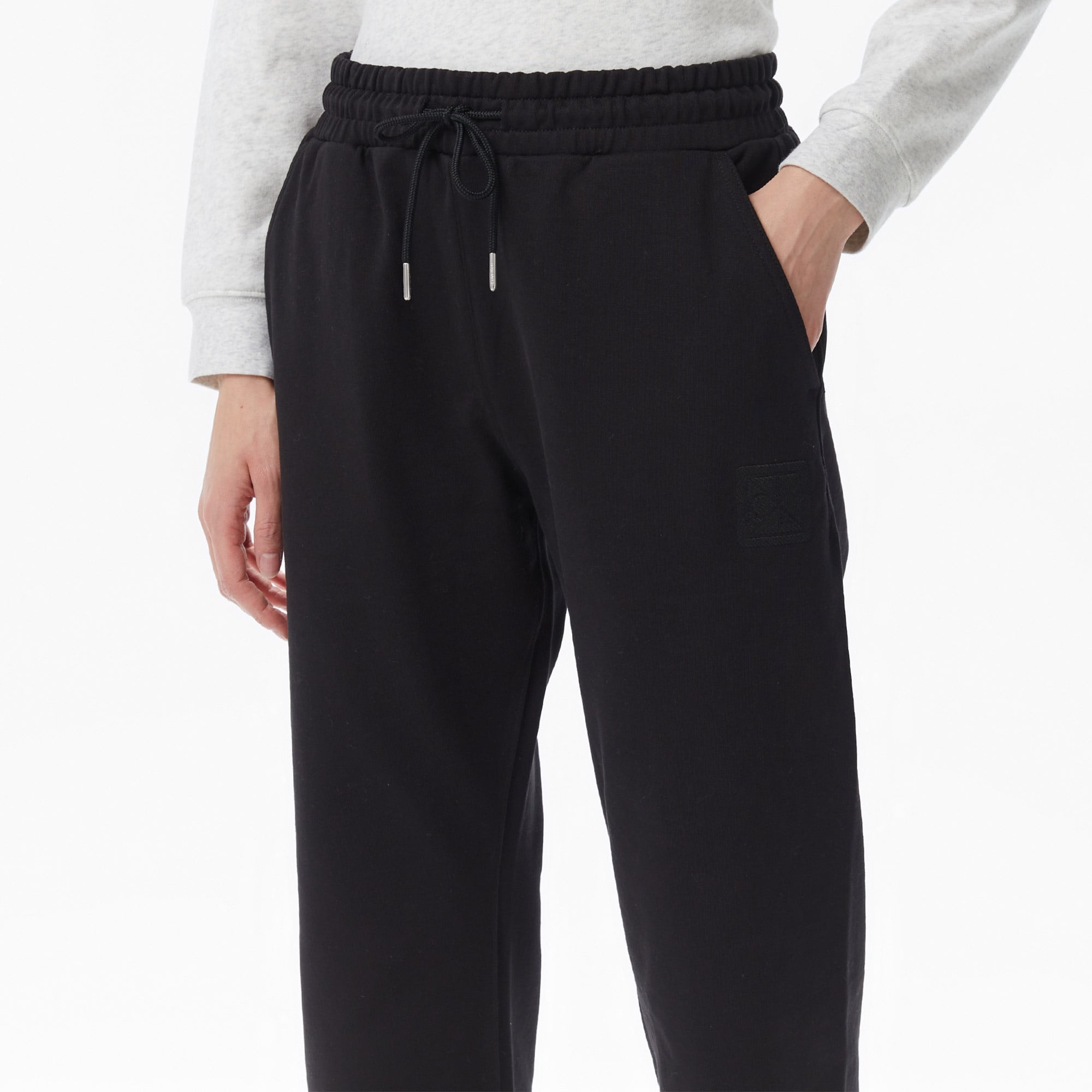 Calvin Klein Premium Terry Emblem Relaxed Jogger Kadın Siyah Eşofman Altı