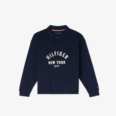  Tommy Hilfiger Graphıc Curved Artwork Çocuk Lacivert Sweatshirt