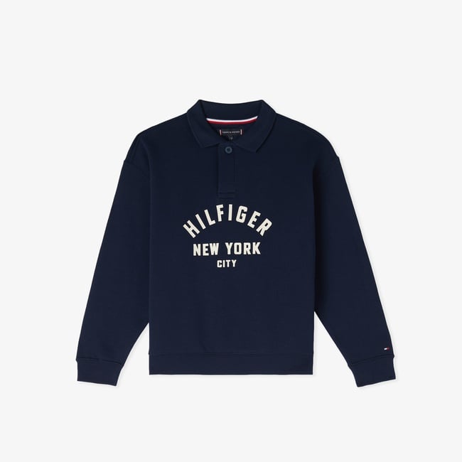  Tommy Hilfiger Graphıc Curved Artwork Çocuk Lacivert Sweatshirt