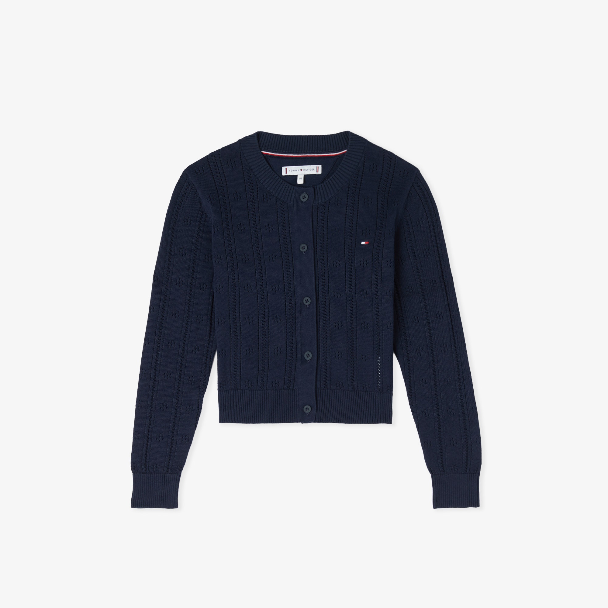 Tommy Hilfiger Pointelle Cardigan Çocuk Lacivert Hırka