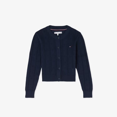  Tommy Hilfiger Pointelle Cardigan Çocuk Lacivert Hırka