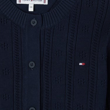  Tommy Hilfiger Pointelle Cardigan Çocuk Lacivert Hırka