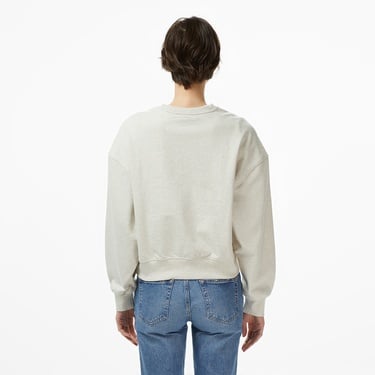  Calvin Klein Logo French Terry Kadın Gri Sweatshirt