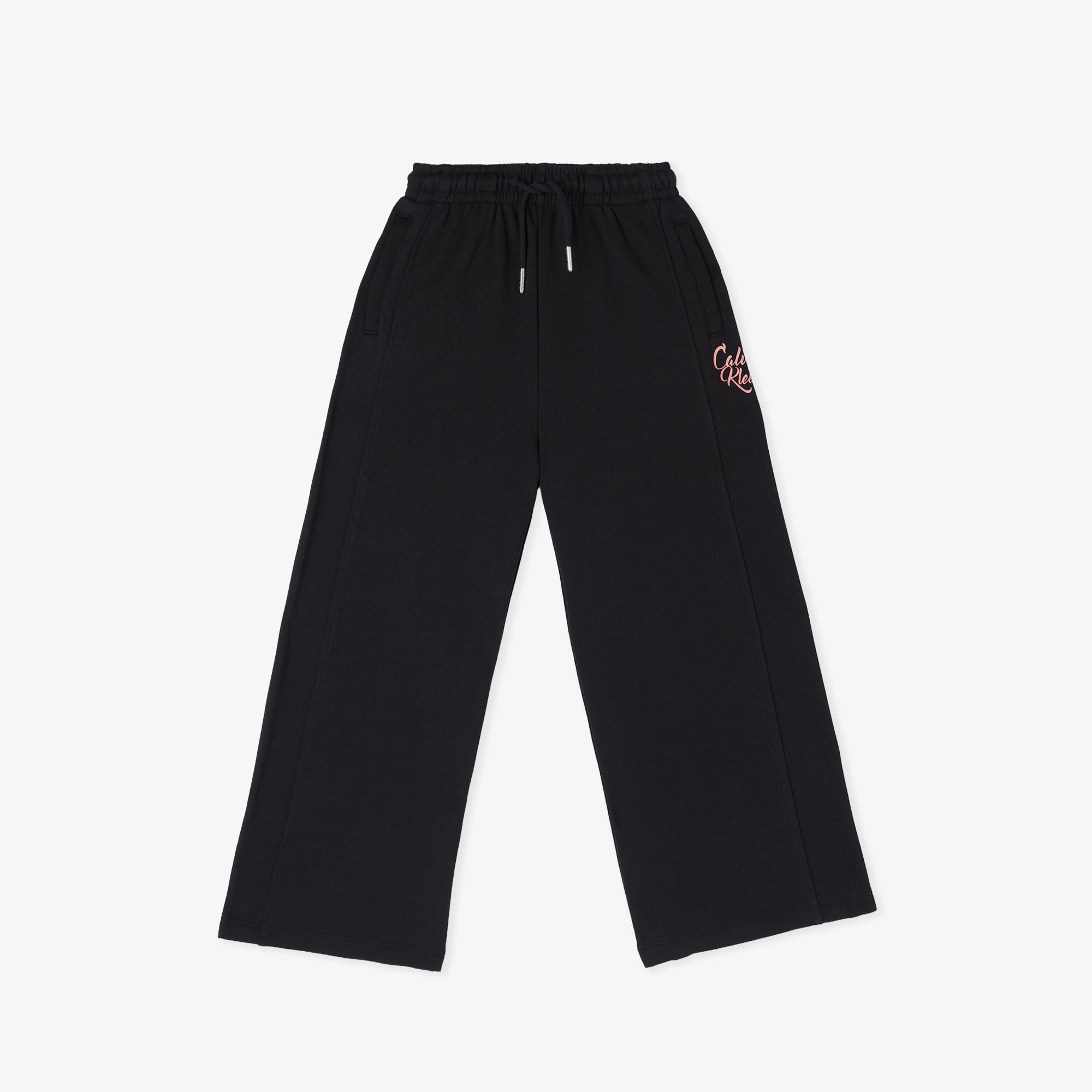 Calvin Klein Wide Leg Pintuck Çocuk Siyah Eşofman Altı