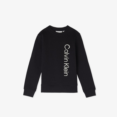  Calvin Klein Terry Side Graphic Çocuk Siyah Sweatshirt