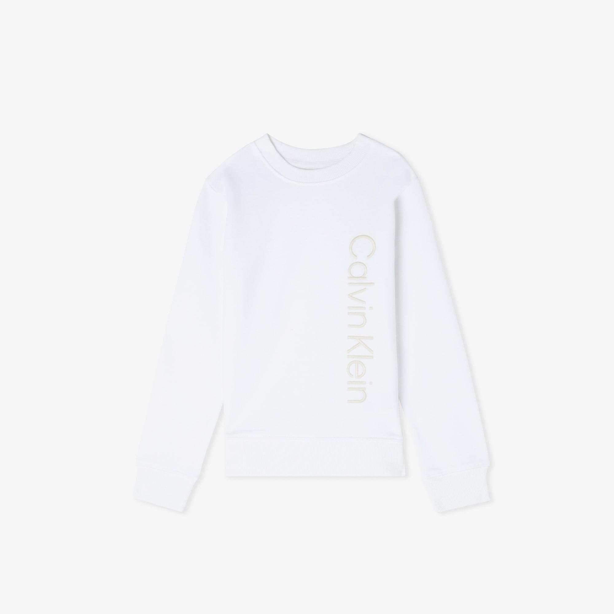 Calvin Klein Terry Side Graphic Çocuk Beyaz Sweatshirt