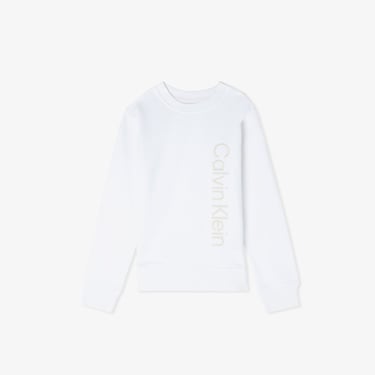  Calvin Klein Terry Side Graphic Çocuk Beyaz Sweatshirt