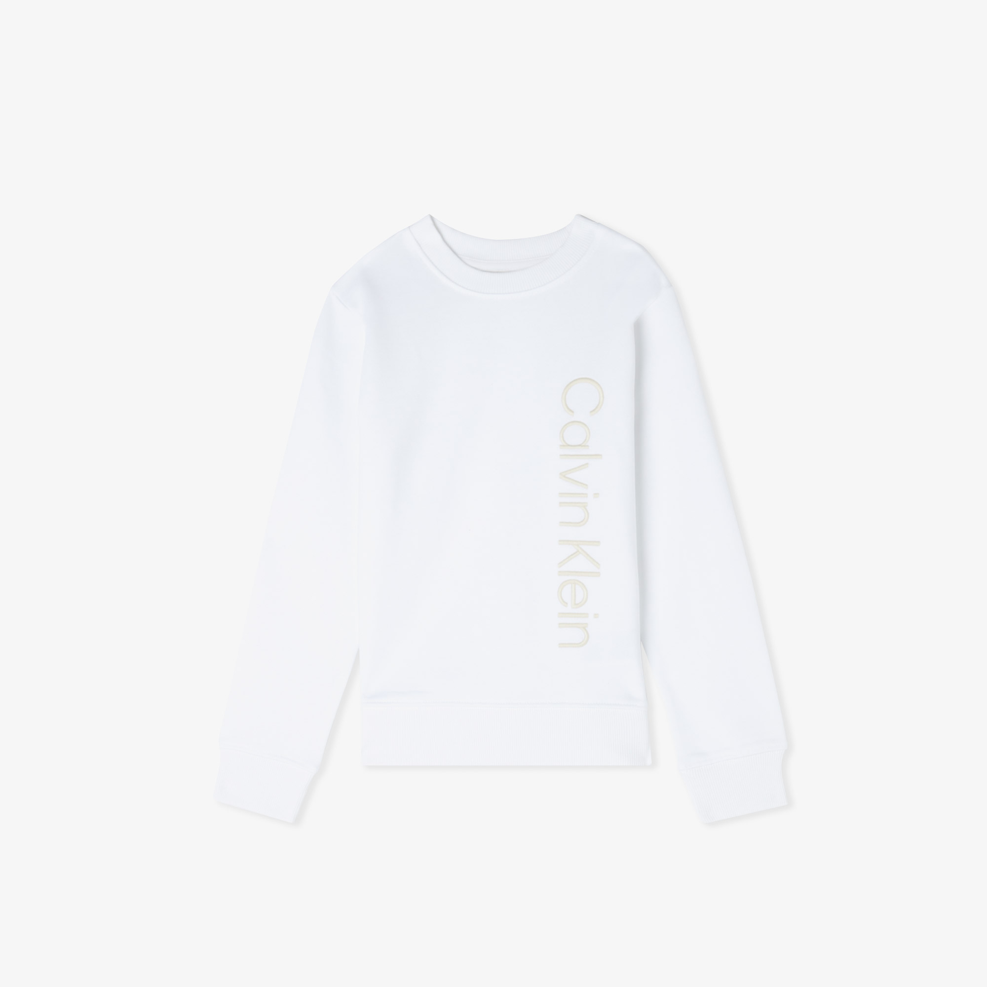  Calvin Klein Terry Side Graphic Çocuk Beyaz Sweatshirt