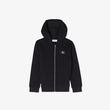  Calvin Klein Badge Zip-Through Çocuk Siyah Sweatshirt