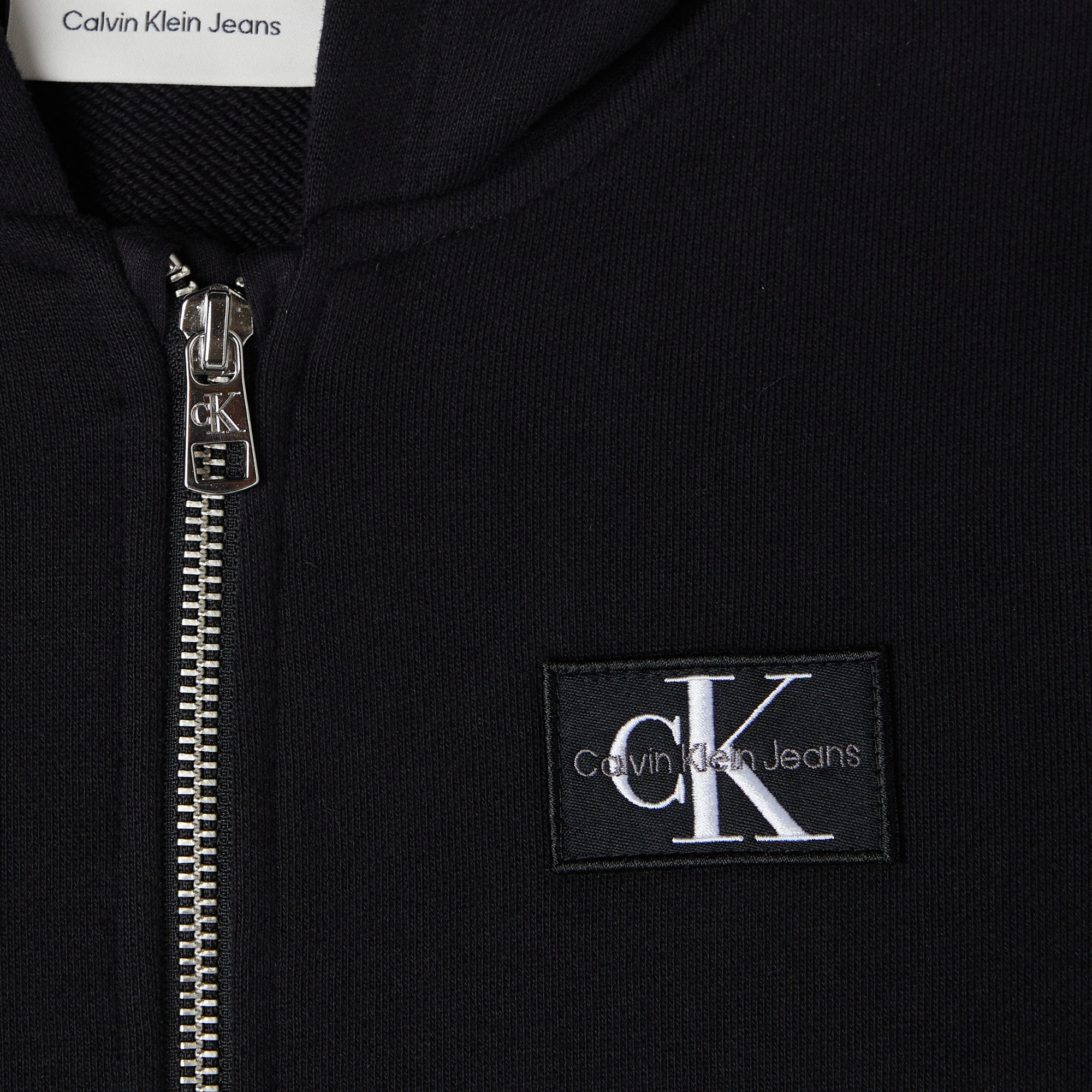 Calvin Klein Badge Zip-Through Çocuk Siyah Sweatshirt