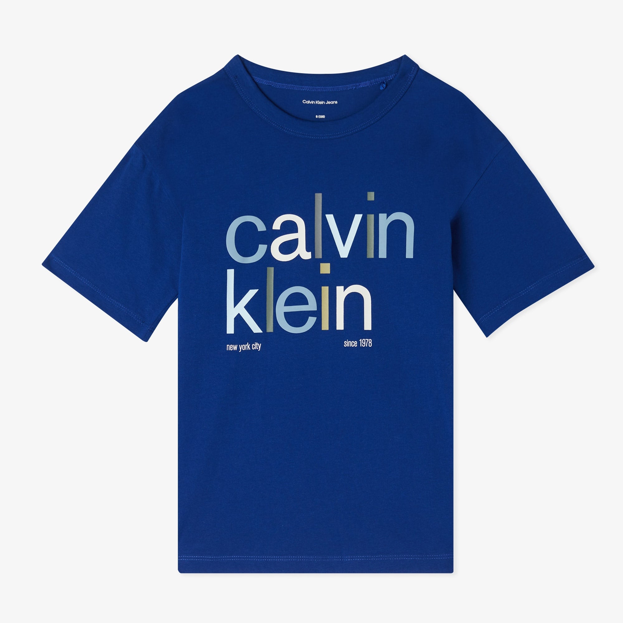 Calvin Klein Color Logo Graphic Çocuk Mavi T-Shirt