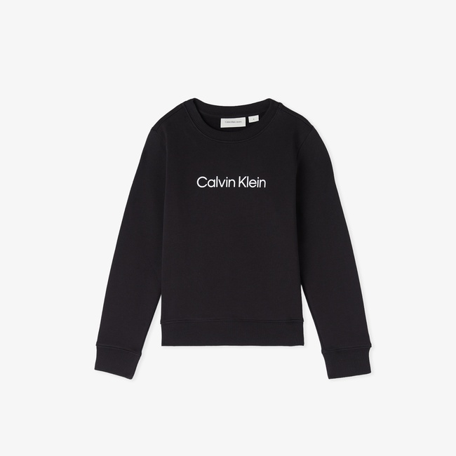  Calvin Klein Logo Regular Çocuk Siyah Sweatshirt
