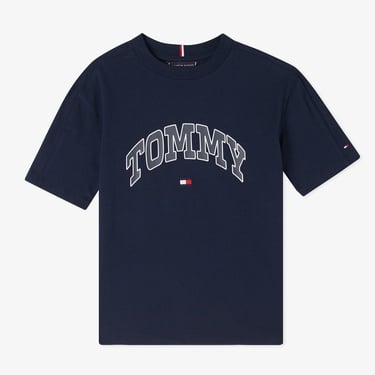  Tommy Hilfiger Varsity Raised Print Çocuk Lacivert T-Shirt