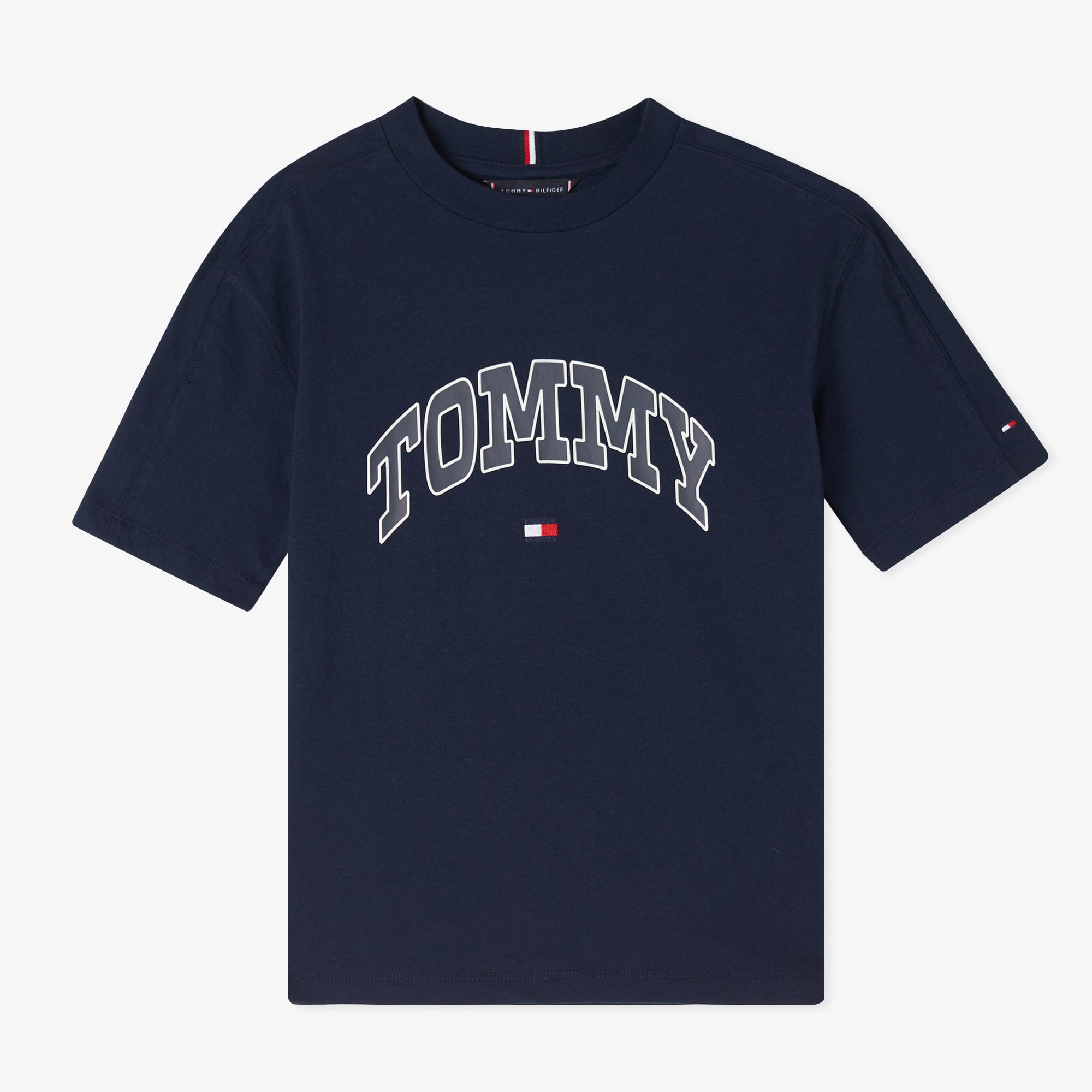  Tommy Hilfiger Varsity Raised Print Çocuk Lacivert T-Shirt