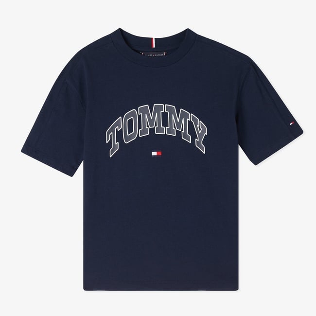  Tommy Hilfiger Varsity Raised Print Çocuk Lacivert T-Shirt