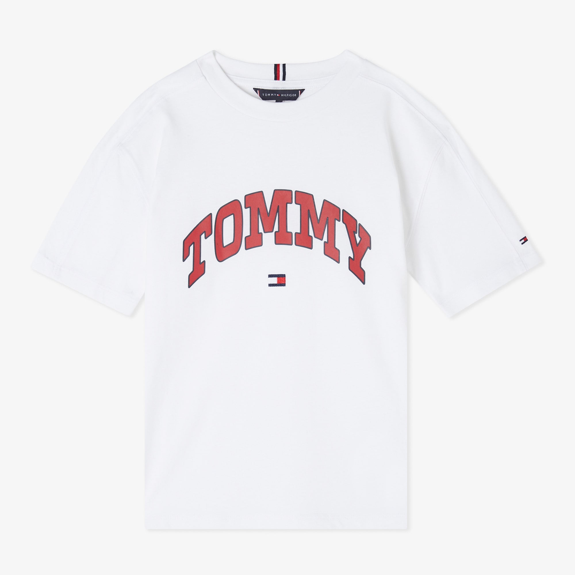 Tommy Hilfiger Varsity Raised Print Çocuk Beyaz T-Shirt