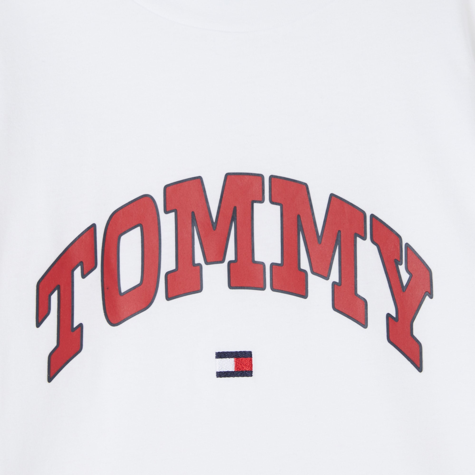 Tommy Hilfiger Varsity Raised Print Çocuk Beyaz T-Shirt