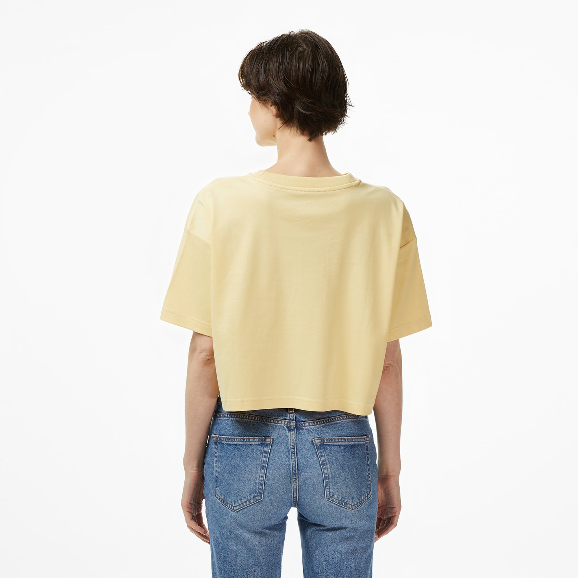 Calvin Klein Boxy Logo Graphic Kadın Sarı T-Shirt