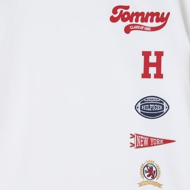  Tommy Hilfiger Varsity Multi Print Badge Çocuk Beyaz T-Shirt